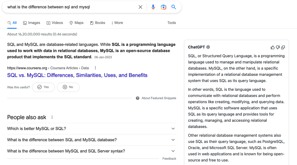 ChatGPT для Google